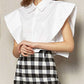 TWOTWINSTYLE Solid Patchwork Button Shirts For Women Lapel Batwing Sleeve Short Length Slim Blouse Female Fashion Clothing New