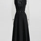 TWOTWINSTYLE Solid Patchwork Diamonds Designer Dresses For Women Round Neck Sleeveless High Waist Slimming Dress Female Fashion