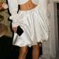Office Lady Elegant Female Casual  Satin Mini Skirt Women Korean Fashion High Waist A-line Vintage White Balloon Skirt