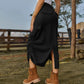 Leisure elastic waist work dress, fashionable women's mid length skirt