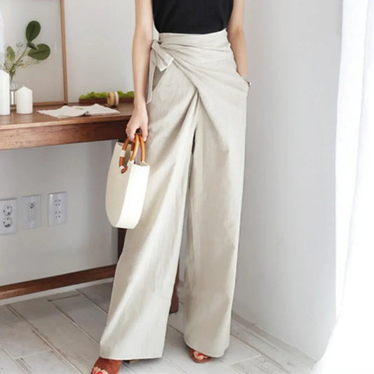 Korean Chic Style 2024 Solid Color High-waisted Women's Casual Fashionable Trousers 6 Colors In Stock