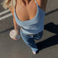 TARUXY Knitted Hollow Tanks Top Female Sexy Backless Lace Up Solid Sweater Vest Slim Halter Short Tops Casual 2025 Summer New