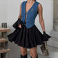 Tuularose Summer Ruffle Short Skirt Women 2025 Summer New Y2k Pleated Patchwork Skirt Casual Streetwear Office Lady Female Skirt