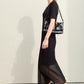 Amii Minimalism 2024 Women's Knitted Dresses Summer New V-neck Spliced Chiffon Short-sleeve Female Slim Fishtail Dress 12442152