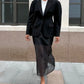 Tuularose Black Mesh Skirt Women's Sexy Perspective High Waist Slit Hip Cover Skirt Summer Fashion Casual Office Lady Skirt 2025