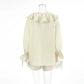 Tuularose New Casual Shorts Two-piece Set Women's Ruffled Loose Tie Top Simple Shorts Set Office Lady Summer Female Shorts Set