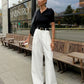 Light Luxury White Women Wide Leg Pants Spring and Autumn Temperament Versatile Commuting Leisure High Waist Straight Leg Pants