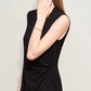 Amii Minimalism 2024 Summer New Sleeveless Small Black Dress Short Slim Half-high Neck Fashion Female Dresses for Women 12452052