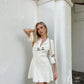 Trendix Elegant Knit Mini Dress Women Street Slim High Waist Short Sleeve Rib Sweater Dresses Vacation Bodycon Knitwear Dress