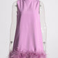 TWOTWINSTYLE Feather Fur Dress For Women O Neck Sleeveless Loose Tassel A Line Dresses Female Streetwear 2022 Summer Fashion New