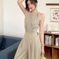 Fashion Elegant Women's Maxi Jumpsuits Style Formal Casual Hatler Bandage Bow Backless Long Pants Party Mujer Loose Rompers Lady