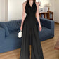 Fashion Elegant Women's Maxi Jumpsuits Style Formal Casual Hatler Bandage Bow Backless Long Pants Party Mujer Loose Rompers Lady