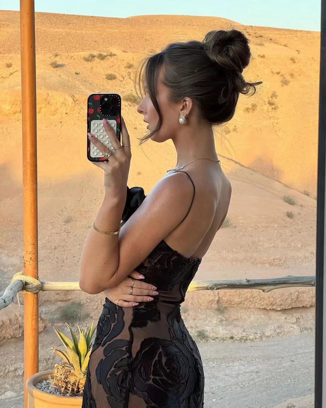 Mingmingxi Black Mesh Birthday Dress for Women 2024 One Shoulder Sexy Long Dress Slim Elegant Flower Wedding Guest Party Dresses
