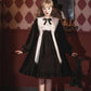 Contract Color Lolita Dress for Women Gothic Style Dark Girl Japanese Retro Op Dress Autumn and Winter Long Sleeve Black Dress