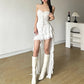 2025 Y2k Aesthetic Irregular Ruffled Dress Sexy Backless Harajuku Pleated Dresses Streetwear Sleeveless Bodycon Vestido De Mujer