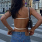 TRAF Women Top 2024 Lace Up Backless Camisole Top Women Cheap clothes Sexy Fashion Tanks & Camis Crop top Women White Black top