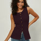 Slim Fit Knitted Vest Single Button Women's Style Cross-Border Clothing Crew Neck Tank Top Fashionable And Stylish