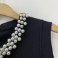 Black Knited Mini Dress Women 2025 Spring Neckline Pearls Elegant Sleeveless Female Dresses 5240364