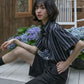 XEJ Elegant and Youth Woman Blouses Short Sleeve Striped Shirt British Style Summer Shirts for Women Fashion Retro Shirt