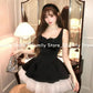 French Elegant Princess Style Slim Dress Women Mesh Black White Contrasting Puffy Dresses Summer Hepburn Chic Party Clothes 2025