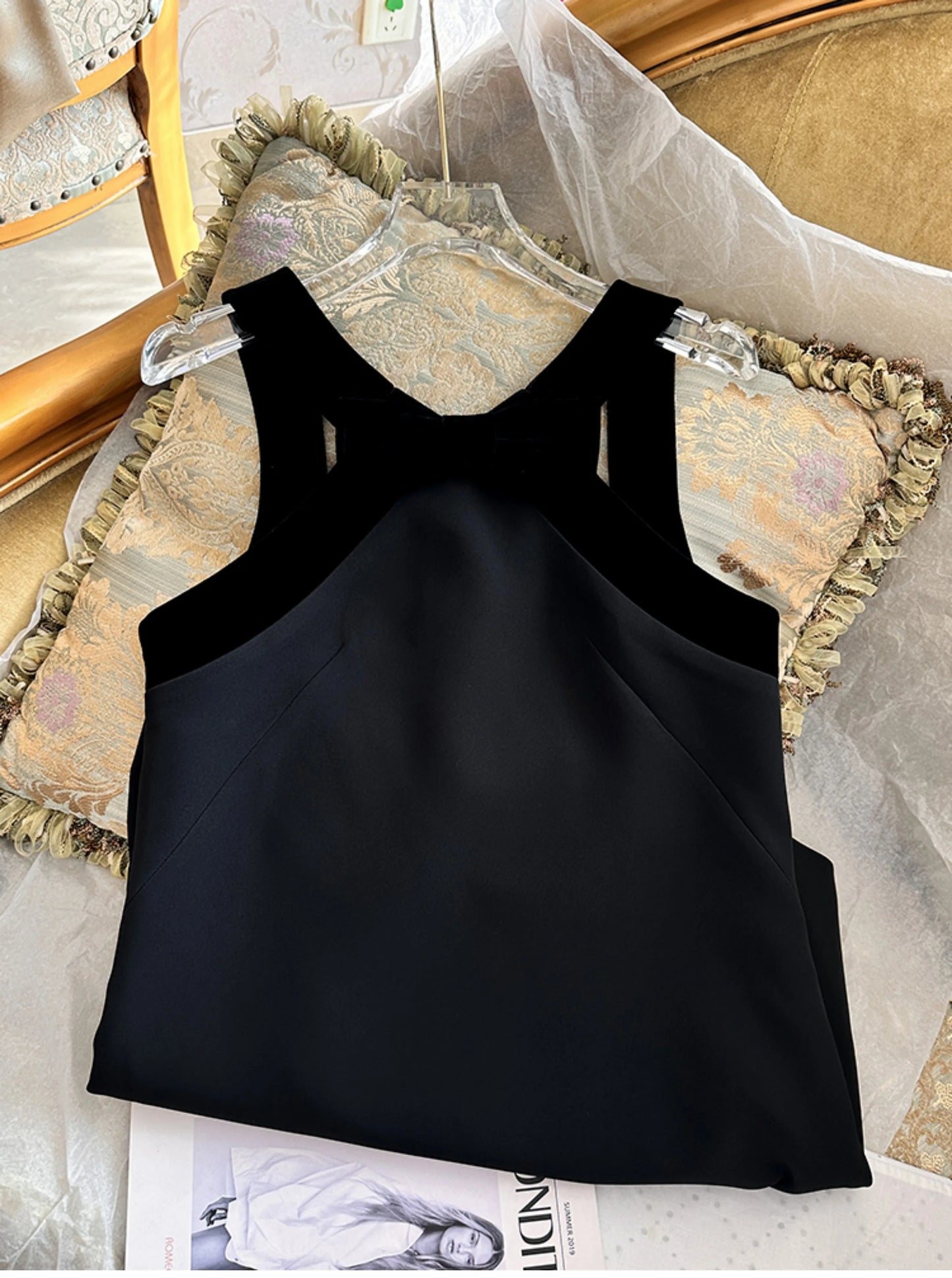 Spring Dresses 2024 New Fashion Velvet Sexy Backless Slip Dress for Women Loose Bow Girl's Elegant Party Short Ladies Dress