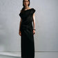 Elegant High-Waisted A- Line Skirt For Women Summer Commuting Long Dress Textile Song WhiteDrapedSideSlitLongDress