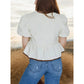 European and american foreign trade women's clothing2025New Women's Retro Bow Design Loose Puff Sleeves Shirt Short Sleeve