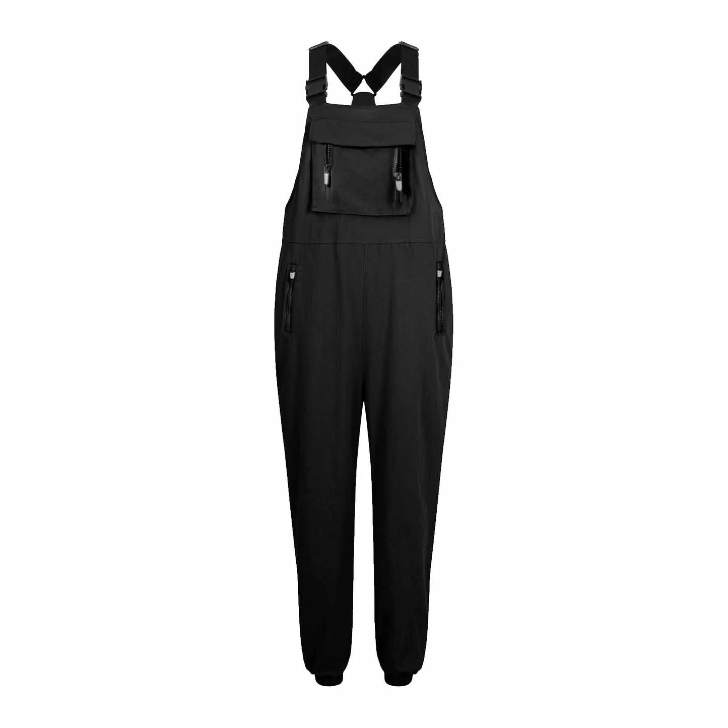 Women'S Jumpsuits Summer Fashion Casual Loose Wide Leg Jumpsuits Solid Color Insert Pockets Retro Button Strap Jumpsuits