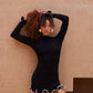 TARUXY Spring New Knitted Mini Dress For Women Fungus Contrast Color Slim Sweater Dress Elegant Female Party Clothes Long Sleeve