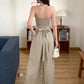 Fashion Elegant Women's Maxi Jumpsuits Style Formal Casual Hatler Bandage Bow Backless Long Pants Party Mujer Loose Rompers Lady