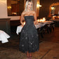 Hawthaw Women 2024 Summer Autumn Elegant Party Club Evening Birthday Bodycon Black Midi Dress Wholesale Items For Business