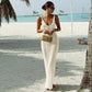 Hawthaw Women 2024 Summer Autumn Knitted V Neck Party Club Beach Vacation Bodycon Long Dress Wholesale Items For Business