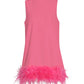 TWOTWINSTYLE Feather Fur Dress For Women O Neck Sleeveless Loose Tassel A Line Dresses Female Streetwear 2022 Summer Fashion New