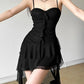 2025 Y2k Aesthetic Irregular Ruffled Dress Sexy Backless Harajuku Pleated Dresses Streetwear Sleeveless Bodycon Vestido De Mujer