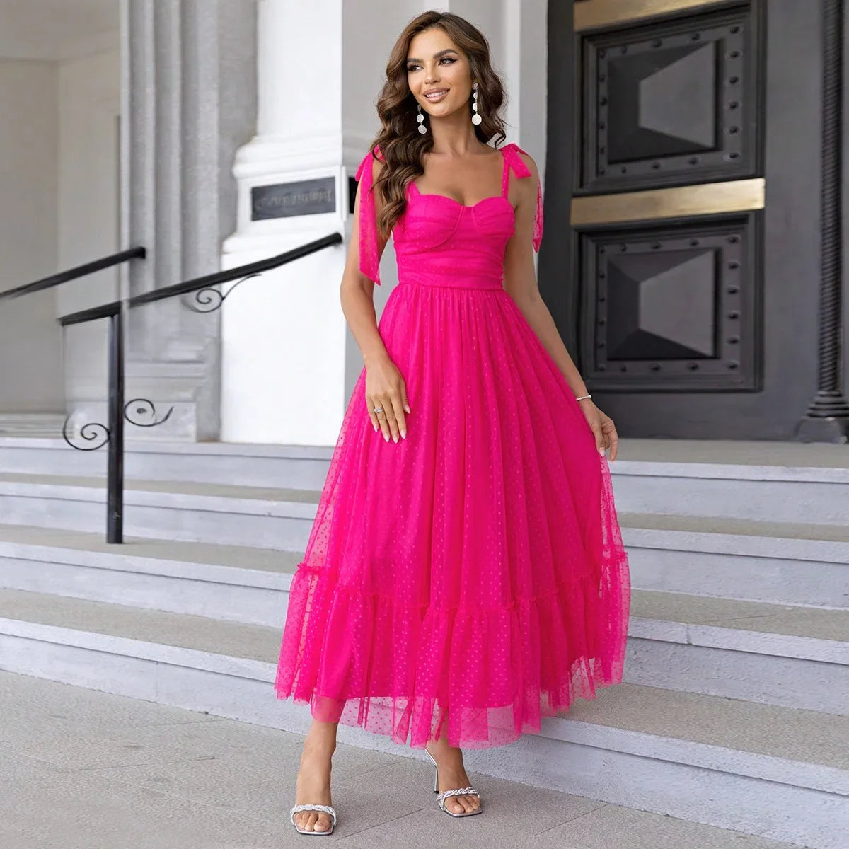 Elegant Classic Gown Women's Double Layer Mesh Lining Corset Skirt High End Fashion Fairy Kimono For Special Occasions