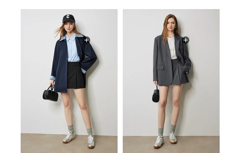 TOYOUTH Women Mini Skirt Pants 2024 Autumn New High Waisted A Line Suit Pants Skirt