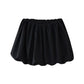Mooyufon  Women's Balloon Mini Skirt, Mid Elastic Waist, Voluminous Hem, Female Skirts, Fashion