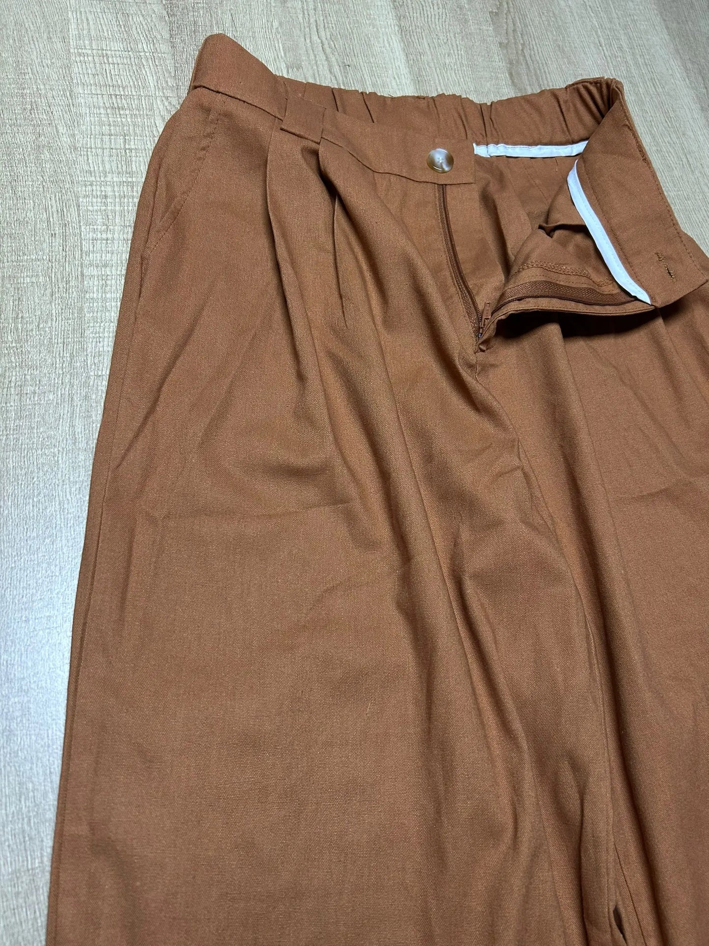 Cotton Linen Blend Vest Wide Leg Pants Suit Spring and Summer Women's Casual Fashion Sleeveless Vest Pleated Low Waist Pants Set