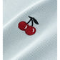 FSLE Cherry Embroidered Short-Sleeved Knitted Summer Women T-Shirt 2024 Summer New Round Neck Ruffled Ladies Top 24FS12400