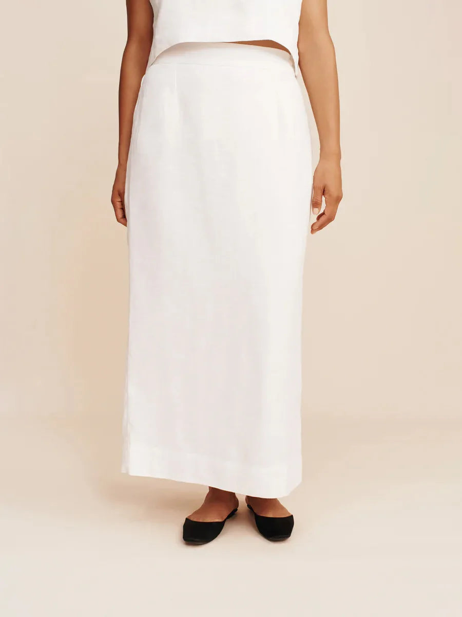 Bornladies Cotton Linen Vest Half Skirt 2-Piece Set  Women's Summer New INS Chic Short Vest Casual Set Split Long Skirt Suits