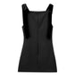 TRZA-Women's Contrast Velvet Bow Mini Dress, Straight Neck, Back Zipper, Female Dresses, Sexy Fashion