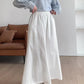 Elegant White A- Line Mini Skirt Women's Spring Summer New French Style Long Skirt Slimming Polyester Fiber Solid Color Skirt