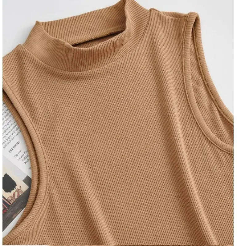 New Arrivals Yoga Fitness Camis Tanks Women Sexy Skinny Cropped Tank Tops Vintage Y2K Turtleneck Camisole Sports Tee Shirt Woman