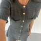 Trendix Elegant Knit Mini Dress Women Street Slim High Waist Short Sleeve Rib Sweater Dresses Vacation Bodycon Knitwear Dress