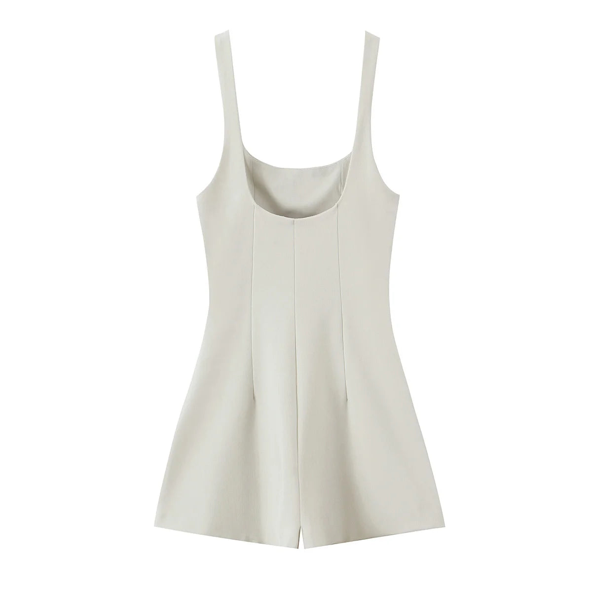 Women's new chic fashion flip decoration casual versatile suspender jumpsuit retro sleeveless backless women's short jumpsuit