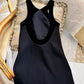 Spring Dresses 2024 New Fashion Velvet Sexy Backless Slip Dress for Women Loose Bow Girl's Elegant Party Short Ladies Dress