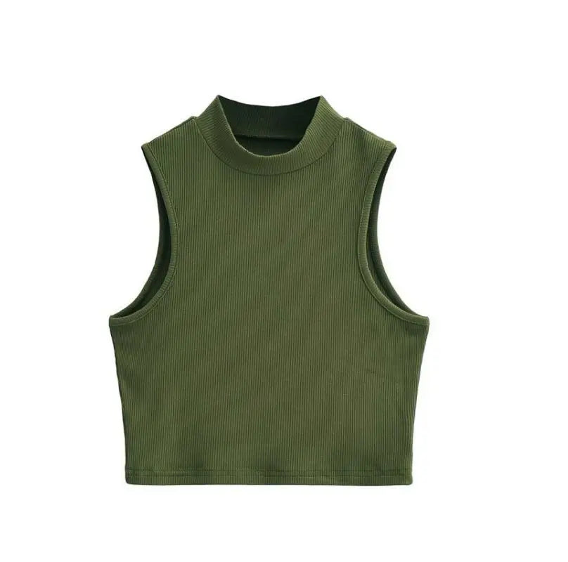 New Arrivals Yoga Fitness Camis Tanks Women Sexy Skinny Cropped Tank Tops Vintage Y2K Turtleneck Camisole Sports Tee Shirt Woman