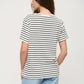 Wolfeel Summer Short Sleeve Striped T-Shirts Women Knitted Basic Casual Tops Female Cozy Loose Cotton Tees