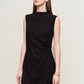 Amii Minimalism 2024 Summer New Sleeveless Small Black Dress Short Slim Half-high Neck Fashion Female Dresses for Women 12452052