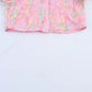 PB&ZA 2025 Women's Pink Short - length Blouse with Colorful Floral Embroidery Puff Sleeves and Collar for a Sweet Look